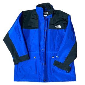 Vintage 90s North Face Goretex Mountain Light Parka Jacket Blue Waterproof XL